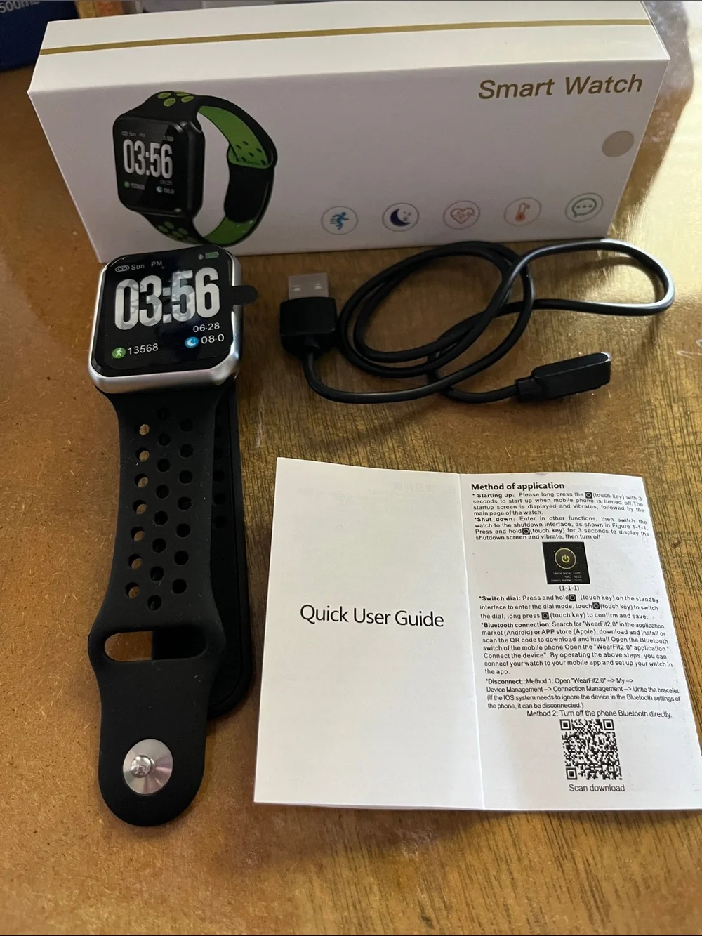 Green & Black Sports Smart Watch - Everyday Fitness Companion